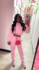 Cute Pink Set With Rhinestones