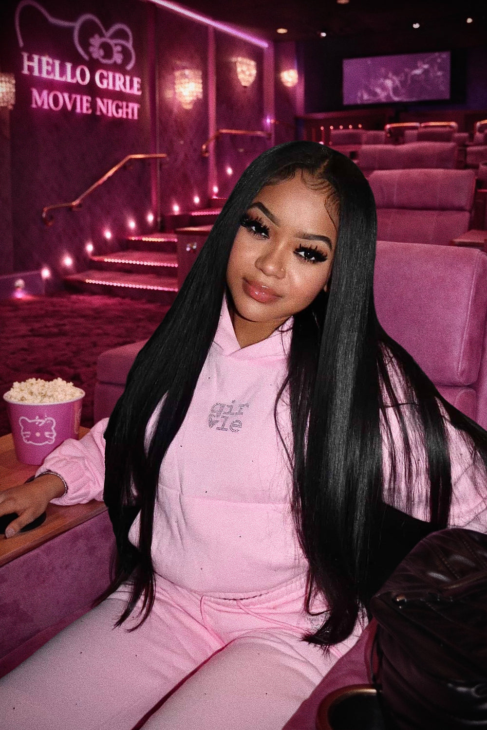 Pink Lounge Set With rhinestones