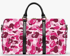 pink camo duffle bag, travel bag