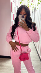 PINK ICED JOGGERS