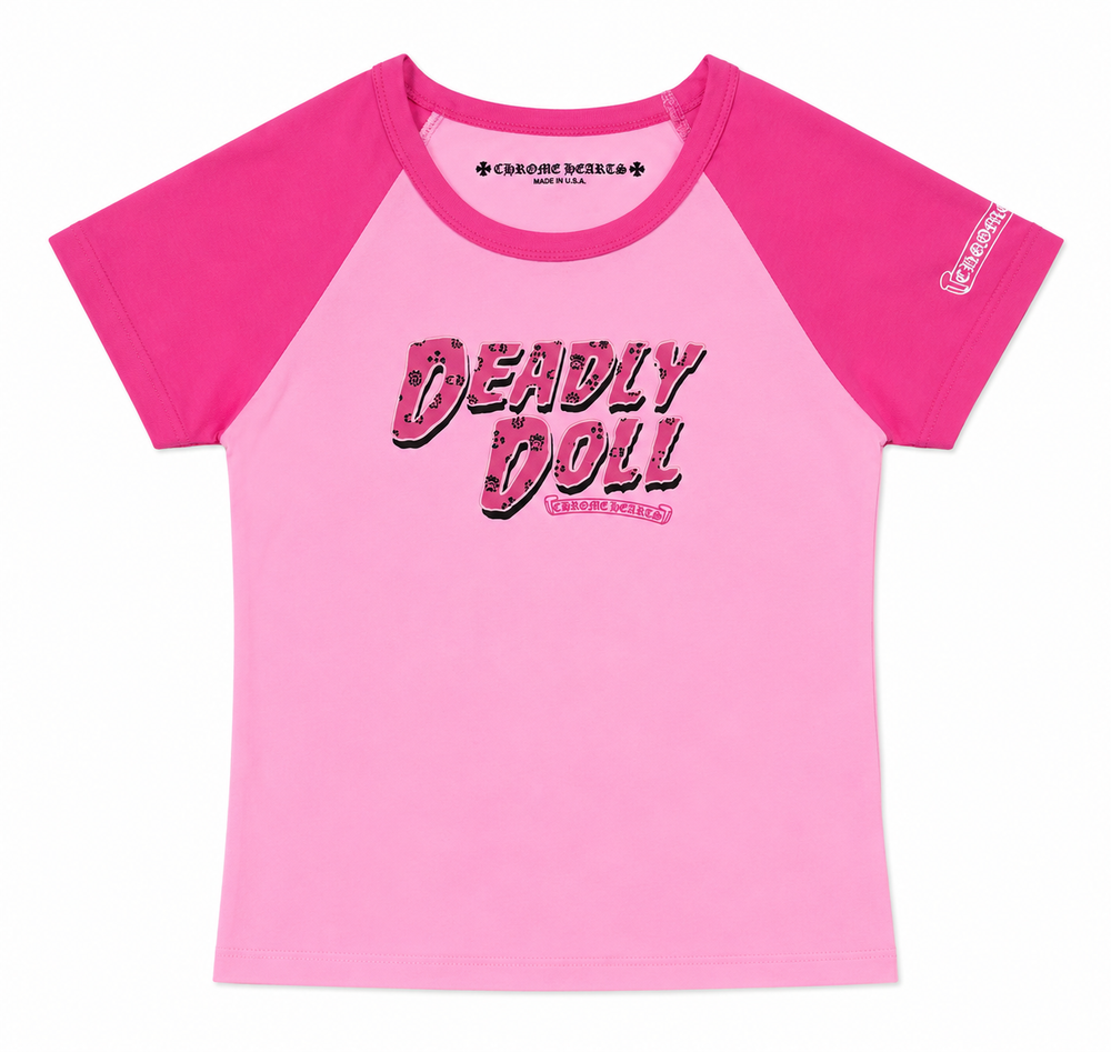 Deadly Doll Chrome Heart Tee (PINK)