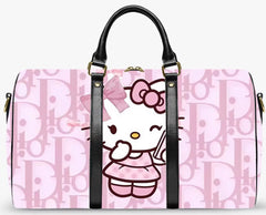 Pink duffle bag with Hello Kitty design 