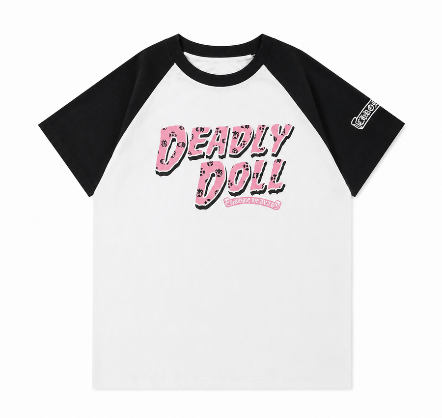 Deadly Doll Chrome Heart Tee (White)