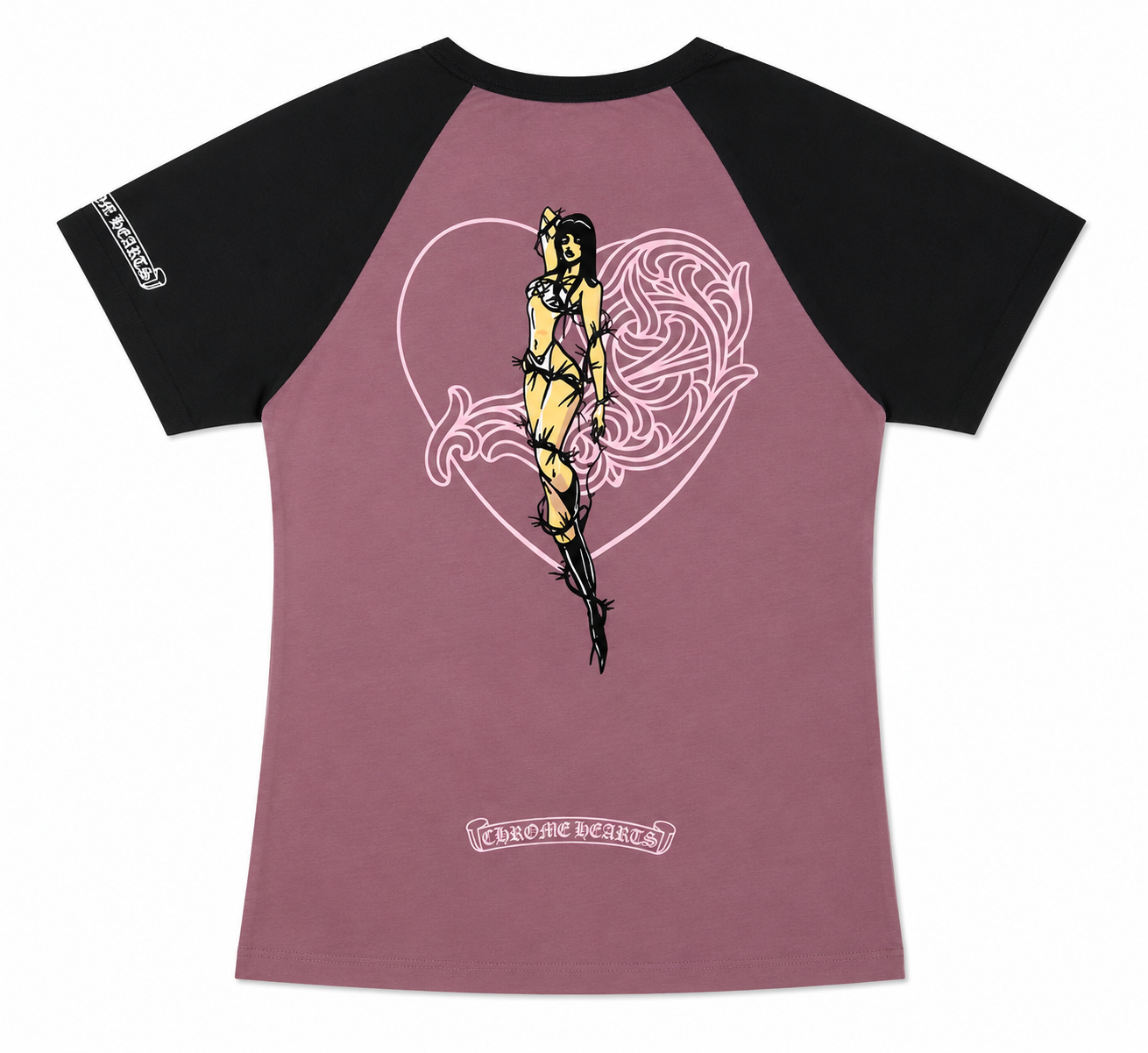 Deadly Doll Chrome Heart Tee (PLUM)