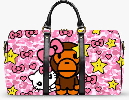 Pink Kitty & Bape  Stars & Bows Duffel Bag
