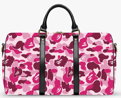 pink camo duffle bag, travel bag